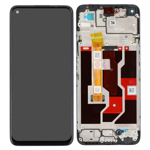 Display Modul mit Rahmen und Toucheinheit black/schwarz 4110009 für Oppo A76 (CPH2375)