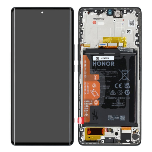 Display Modul mit Rahmen und Toucheinheit + Batterie midnight black/schwarz 0235AEMW für Honor Magic5 Lite (RMO-NX3)