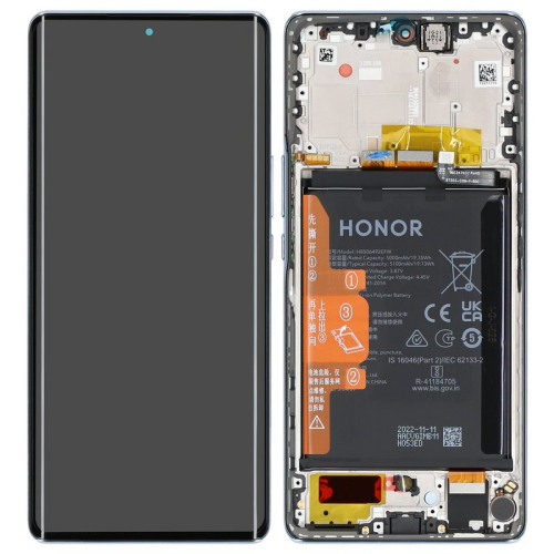 Display Modul mit Rahmen und Toucheinheit + Batterie titanium silver/silber 0235AEMY für Honor Magic5 Lite (RMO-NX3)
