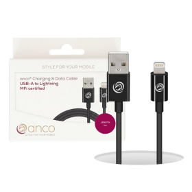 anco USB-A auf Lightning Daten- und Ladekabel MFI 1m...