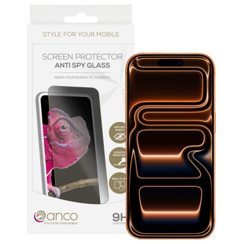 anco Tempered Glass Anti-Spy für Apple iPhone 16 Pro Max, 17 Pro Max