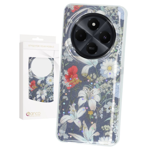 anco Flower Case für Xiaomi Redmi 14C 4G, 14C 5G, Redmi A4, POCO C75 - blue