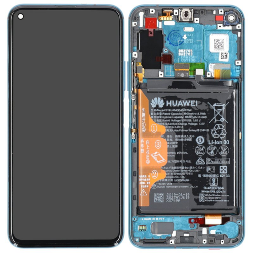 Display Modul mit Rahmen und Toucheinheit Batterie phantom blue/blau 02352VKL für Honor 20 Pro (YAL-AL10 YAL-L41)
