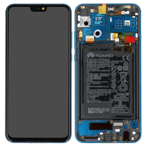 Display Modul mit Rahmen und Toucheinheit + Batterie emerald green/grün 02353QJT für Honor 9X Lite (JSN-L21,JSN-L22,JSN-L23)