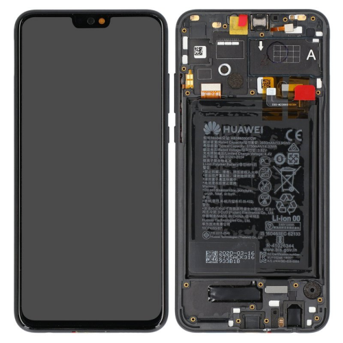 Display Modul mit Rahmen und Toucheinheit + Batterie midnight black/schwarz 02353QJJ für Honor 9X Lite (JSN-L21,JSN-L22,JSN-L23)