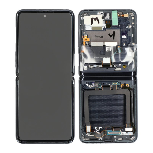 Display Modul mit Rahmen und Toucheinheit keine Kamera mirror black/schwarz GH82-27351A für Samsung Galaxy Z Flip SM-F700F