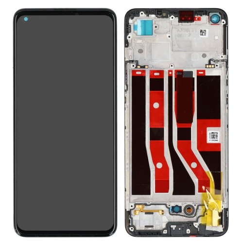 Display Modul mit Rahmen und Toucheinheit black/schwarz 4907039 für Oppo A74 (CHP2219)
