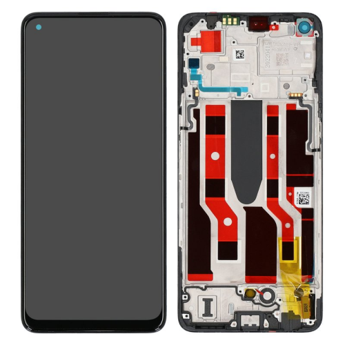 Display Modul mit Rahmen und Toucheinheit black/schwarz 4130035 für Oppo Reno7 Z 5G