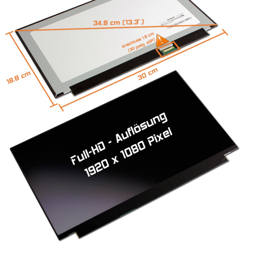 LED Display 13,3" 1920x1080 passend für AUO B173HAN04.9 H/W:2B