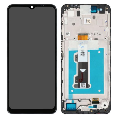 Display Modul mit Rahmen und Toucheinheit astro black/schwarz 5D68C21594 für Motorola Moto E22 (XT2239-6)