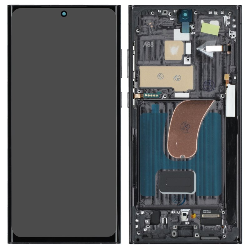 Display Modul mit Rahmen und Toucheinheit graphite red/rot für Samsung Galaxy S23 Ultra (SM-S918B)
