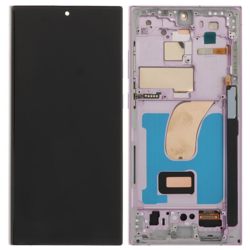 Display Modul mit Rahmen und Toucheinheit lavender für Samsung Galaxy S23 Ultra (SM-S918B)