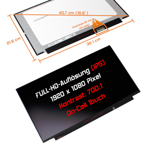 LED Display 15,6" 1920x1080 On-Cell-Touch passend für Acer KL.15605.052