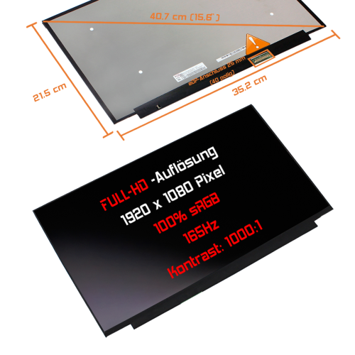 LED Display 15,6" 1920x1080 165Hz 100%sRGB passend für Acer KL.15605.073