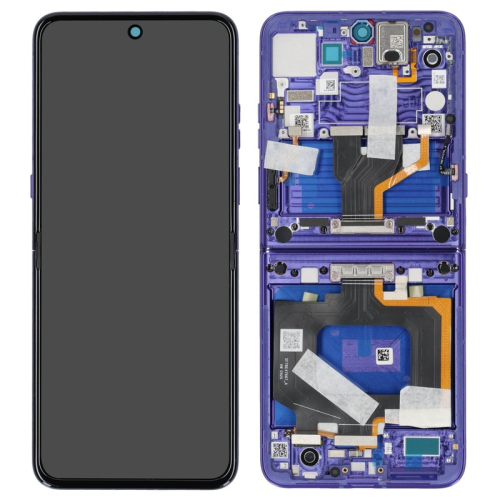 Display Modul mit Rahmen und Toucheinheit Inner orient blue/blau 5D68C32859 für Motorola Razr 70 Ultra (XT2655-1)