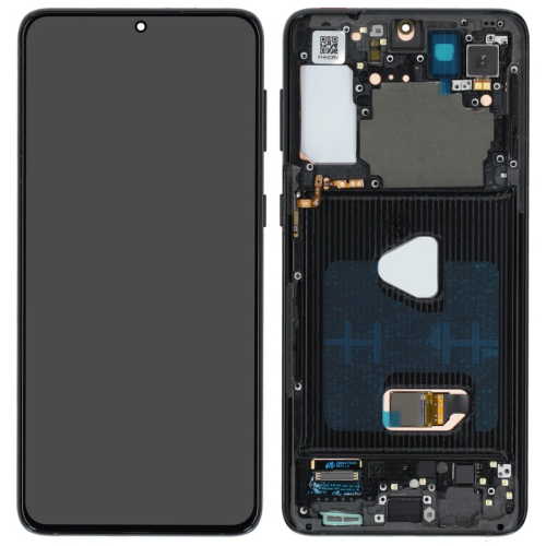 Display Modul mit Rahmen und Toucheinheit phantom black/schwarz für Samsung Galaxy S21+ 5G (SM-G996B)
