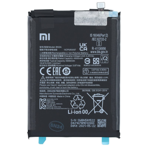 Li-Ion Akku BN5A für Xiaomi Redmi Note 10 5G (M2103K19G)