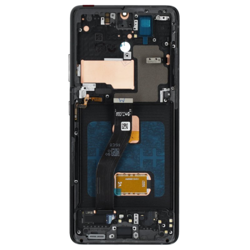 Display Modul mit Rahmen und Toucheinheit phantom black/schwarz für Samsung Galaxy S21 Ultra 5G (SM-G998B)