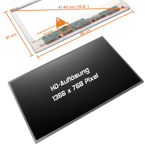 LED Display 15,6" 1366x768 matt passend für AUO B156XTN02 V.0