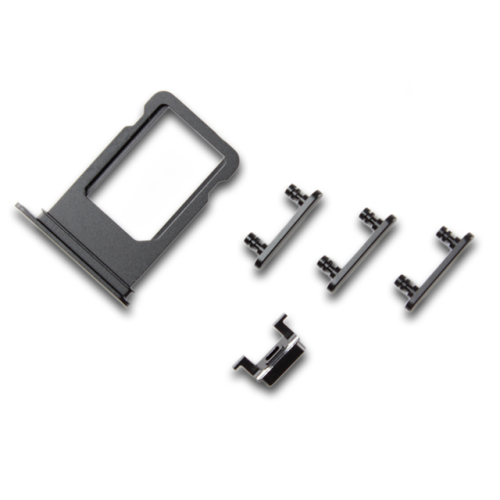 SIM Karten Halter + Power Lautstärke Stumm Tasten schwarz passend für iPhone 7